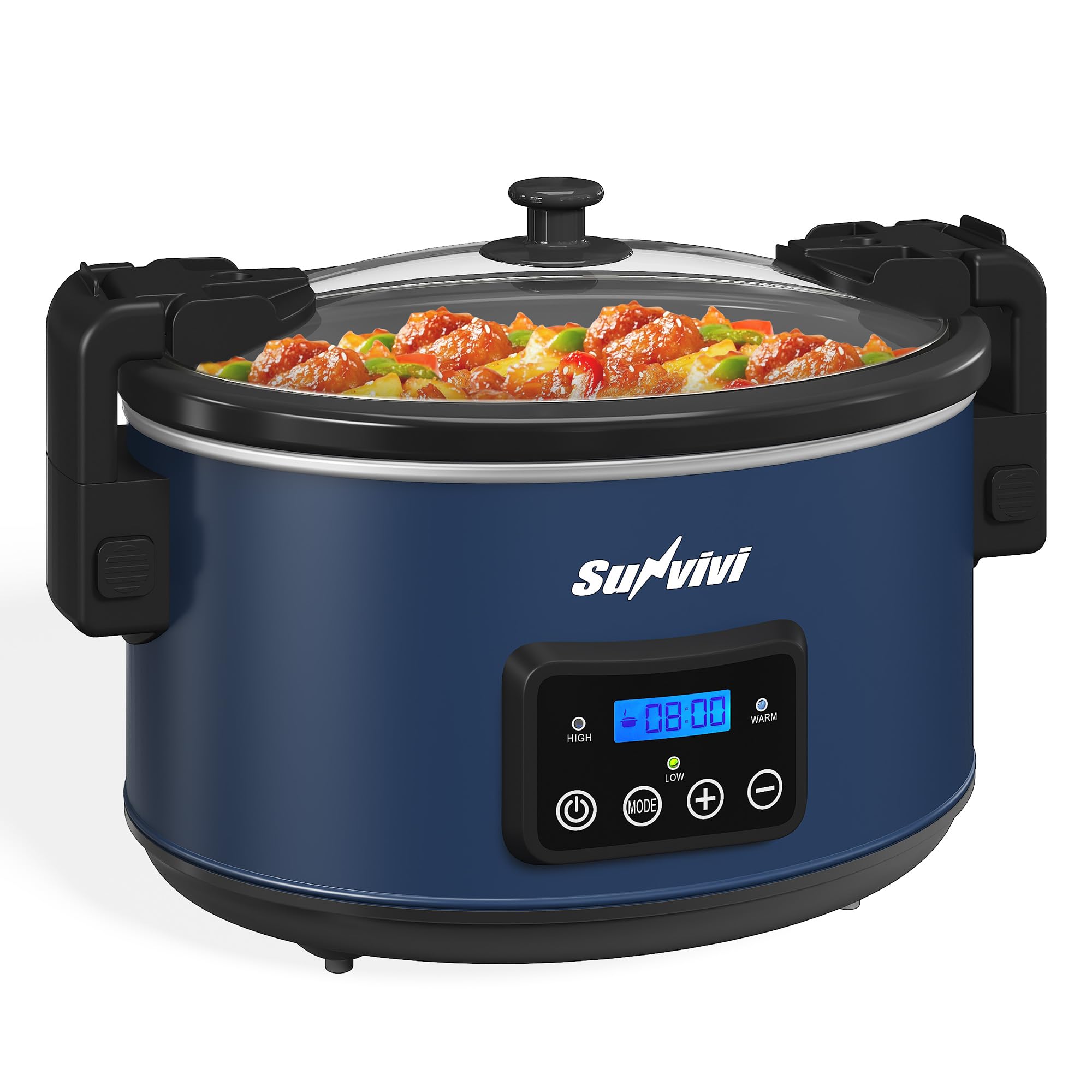 Programmable Slow Cooker with Locking Lid Portable Multi-Cooker for Family and Gatherings 8 5 QT Food Warmer with
