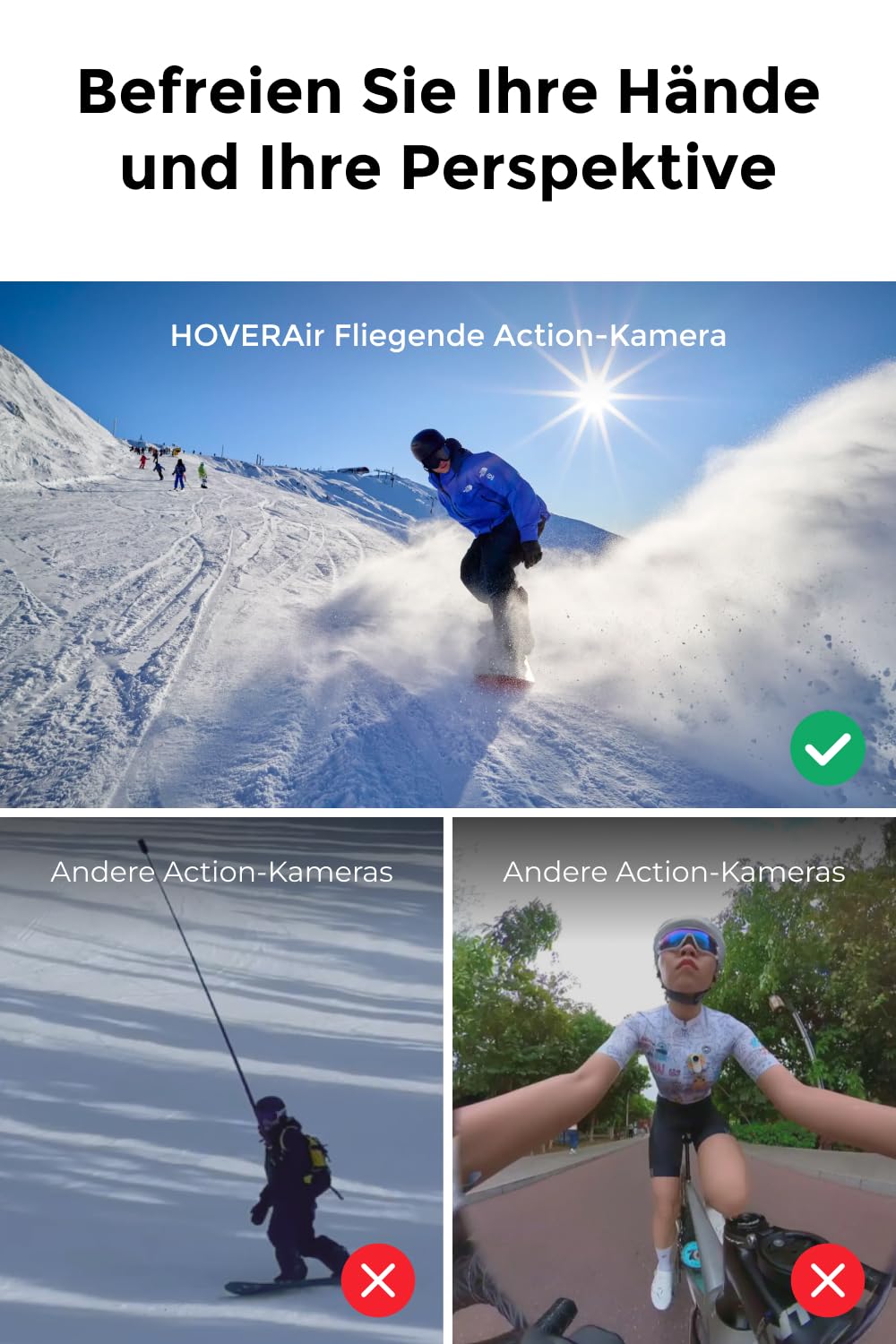 HOVERAir X1 PRO Drohne mit Kamera 4K, Faltbar Action Cam mit über 15 vollautomatischen Flugmodi, 42 KM/H, Fliegen überall mit OmniTerrain, Rückkollisions-Erkennung (Standard)
