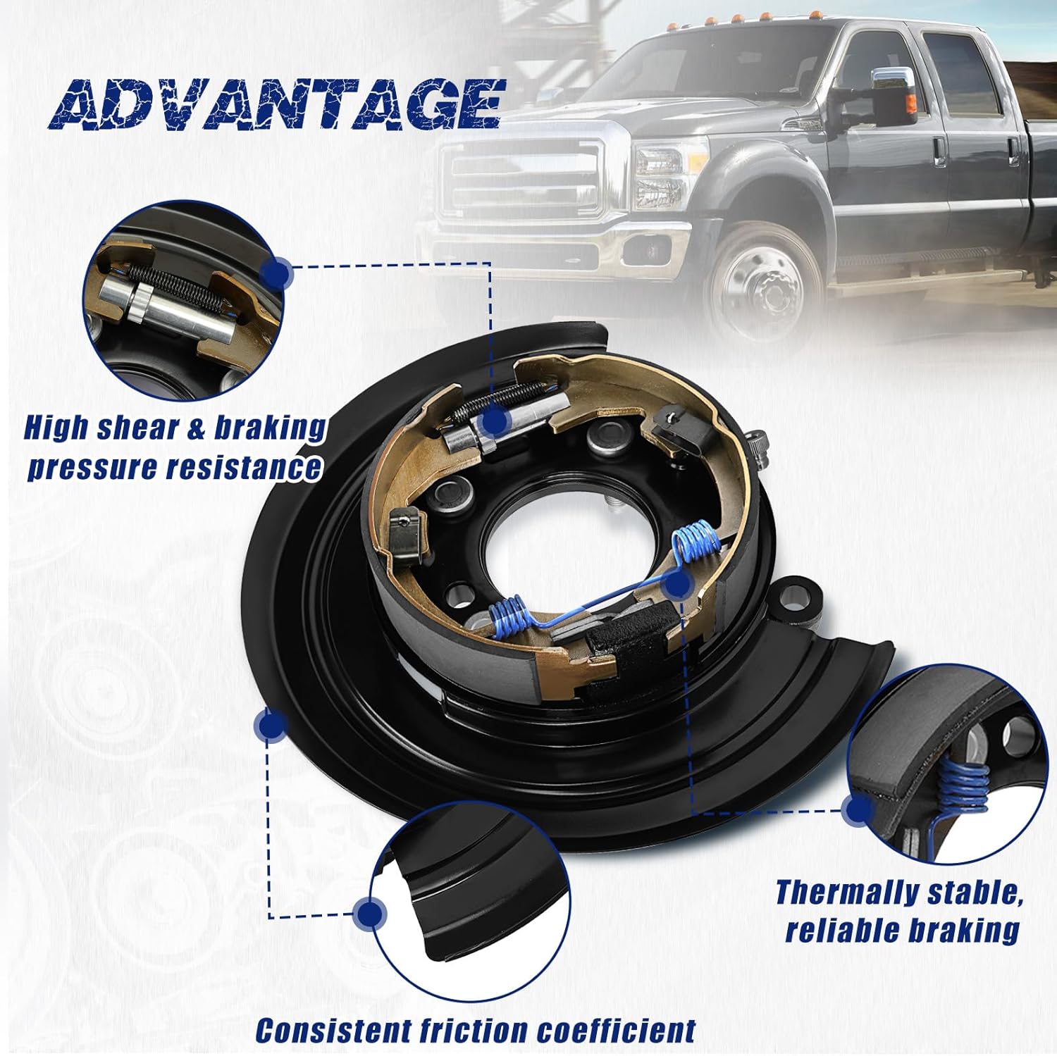 926266 Rear Right Loaded Parking Brake Backing Plate Assembly, Fit for Ford F-250 Super Duty 2011-2012, Fit for Ford F-350 Super Duty 2011-2012, OE 926-266, BC3Z2209A