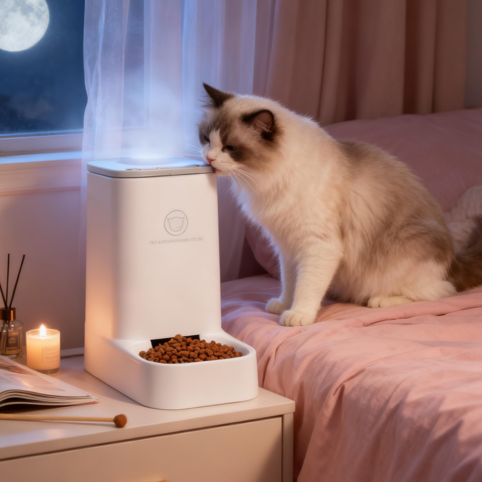 WYFCR Mangeoire Automatique pour Chat et Chiot, mangeoire Intelligente pour Animaux de Compagnie pour Petits Animaux, Couvre Une superficie de 0045 m², Design Amovible, Facile à Nettoyer