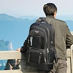 Large 65L Expandable Travel Backpack for Men/Women,Carry on Backpack Personal Item Travel Bag Waterproof Laptop Backpack(Black)