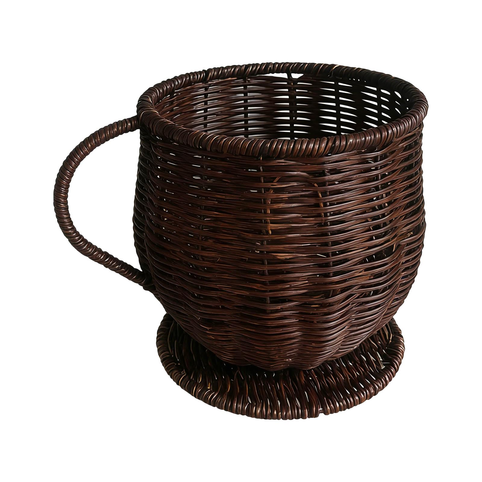 Msioytog Woven Styles Coffee Pods Storage Basket for Kitchen Countertop and Offices Desk Organization Coffee Pods Container Medication Storage Basket
