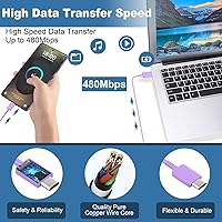 Vista 5 de Cargador súper rápido tipo C, cargador de pared USB C de 25 W, bloque de carga rápida y cable de 8 pies para Samsung Galaxy S25 S24