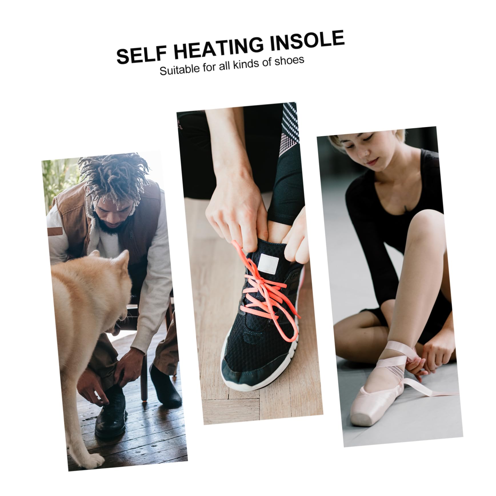 FRCOLOR Pair Insole Foot Pads for of Feet Magnetic Massage Foot Inserts Warm Shoe Inserts Slipper Soles for Crochet Thermal Shoe Inserts Thermal Foot Inserts White Warmer Heating