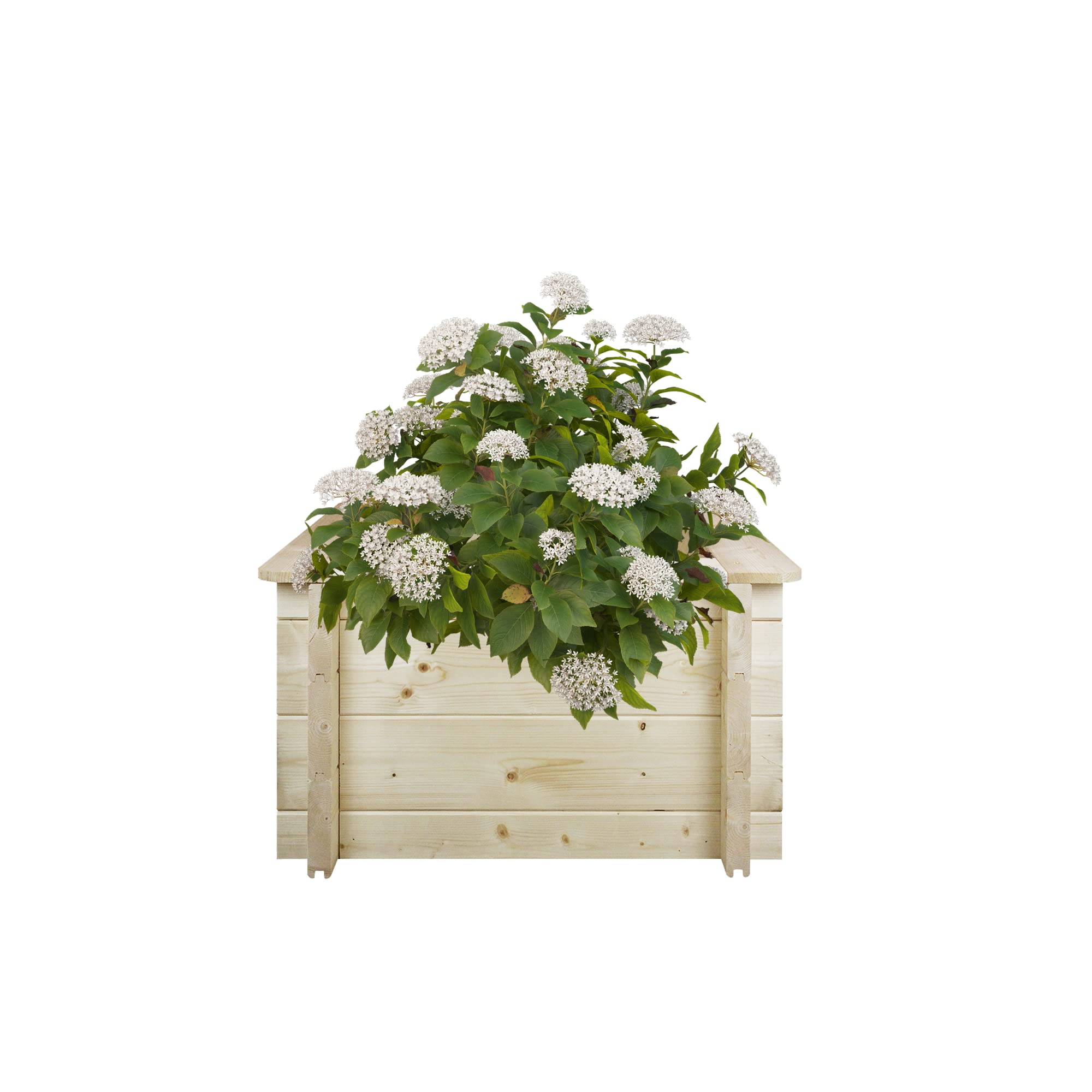 TIMBELA Carre Potager Exterieur Bois - Jardinieres Exterieur pour Jardin, Balcon, Terrasse – pour Fleurs, Herbes aromatiques, Légumes- Bois Massif pin/épicéa 28 mm, 58x58xH35 cm, M616