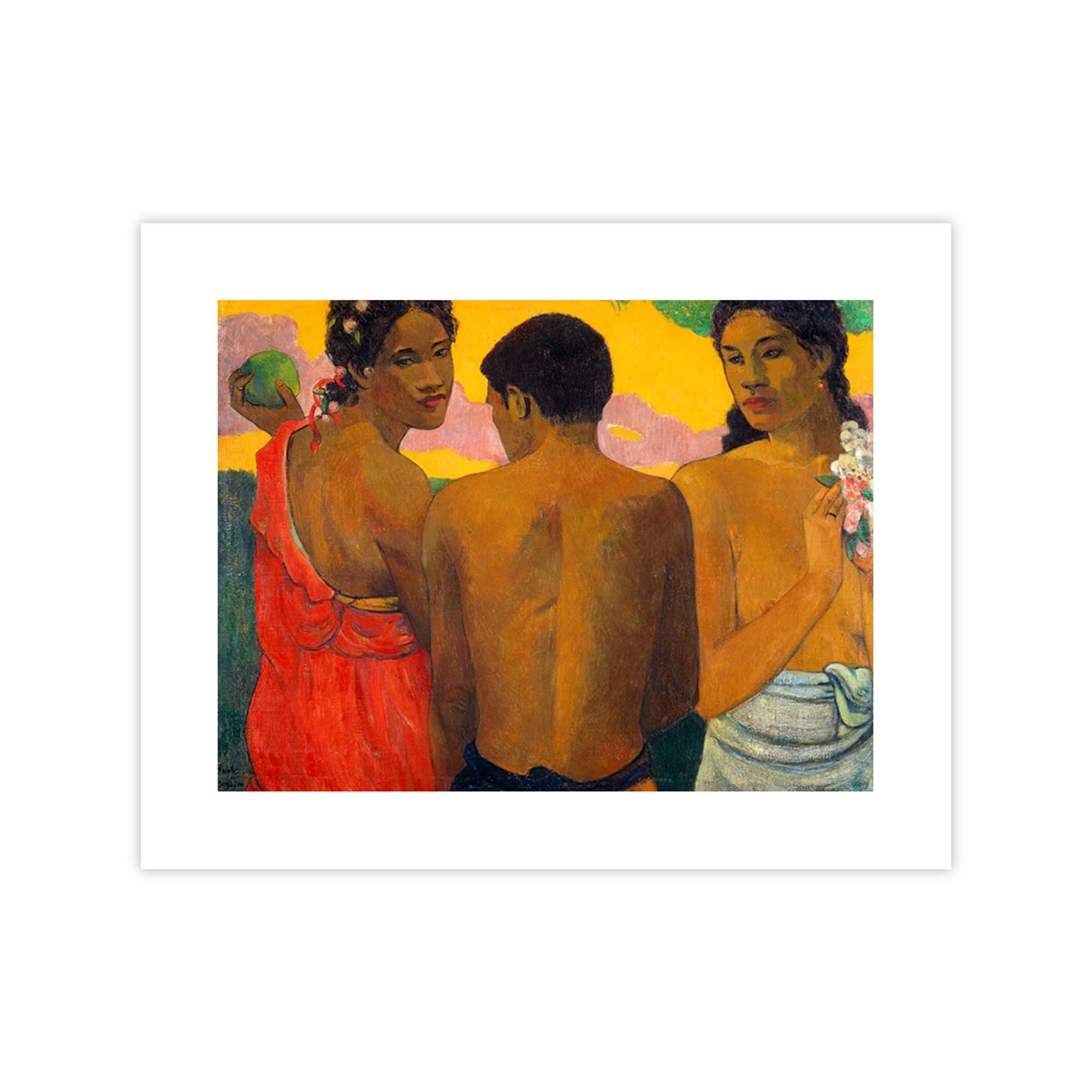 Paul Gauguin Three Tahitians 100x75 impression d'art sur papier premium