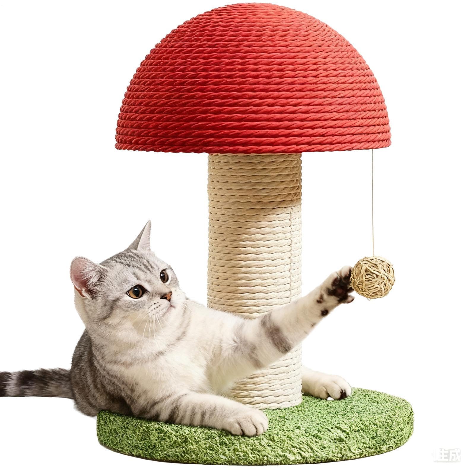 Arbre à chat moderne de style champignon avec grand griffoir de qualité supérieure