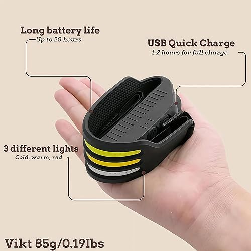 Miniatura 7 de Fjallbris - Linterna frontal ultrabrillante de 1000 lúmenes, luz LED de 230 con 10 modos diferentes, lámpara de cabeza de haz ancho de 230 con