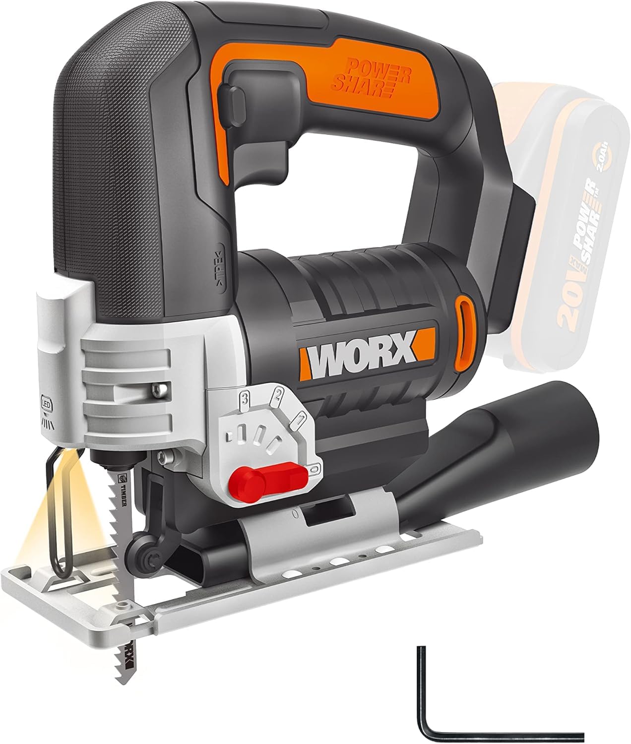 WORX WX543.9 seghetto alternativo a batteria 20V (solo corpo macchina)