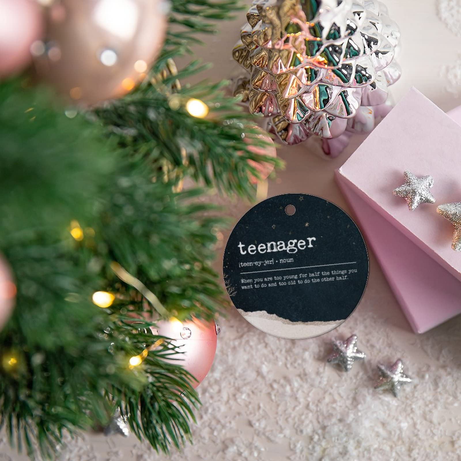 Keramikornament 'A Hug Sent From Heaven' – Weihnachtsbaum-Dekoration Mit Doppelseitigem Druck