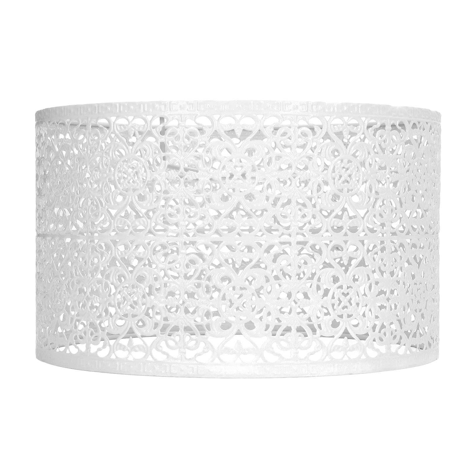 Abat Jour Petit Abat Jour En Fer Pour Lampe De Table Et Lampadaire E27 E14 Universel En Métal (Blanc)