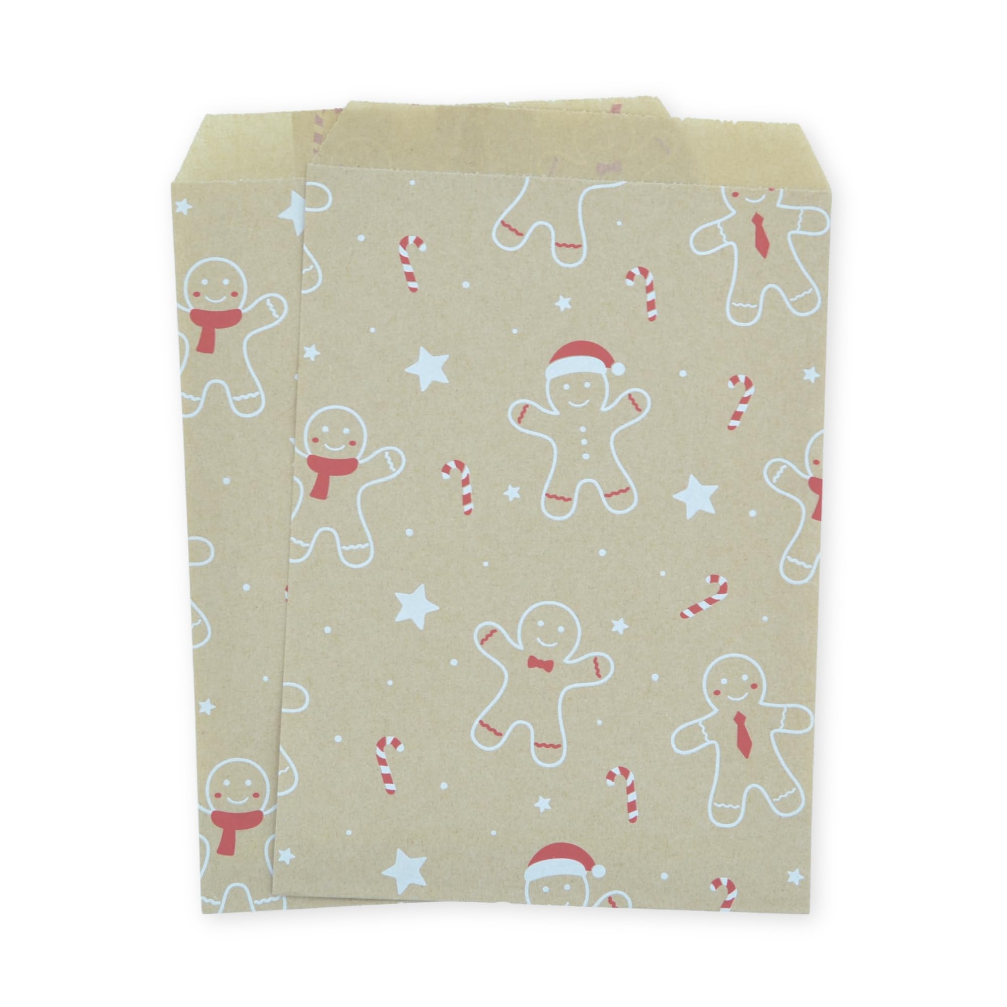 Celloexpress Gingerbread 7" X 9" Paper Sweet Bags - Classic Confectionery Gift Shop Goodie Party Bags (Pack Of 50)