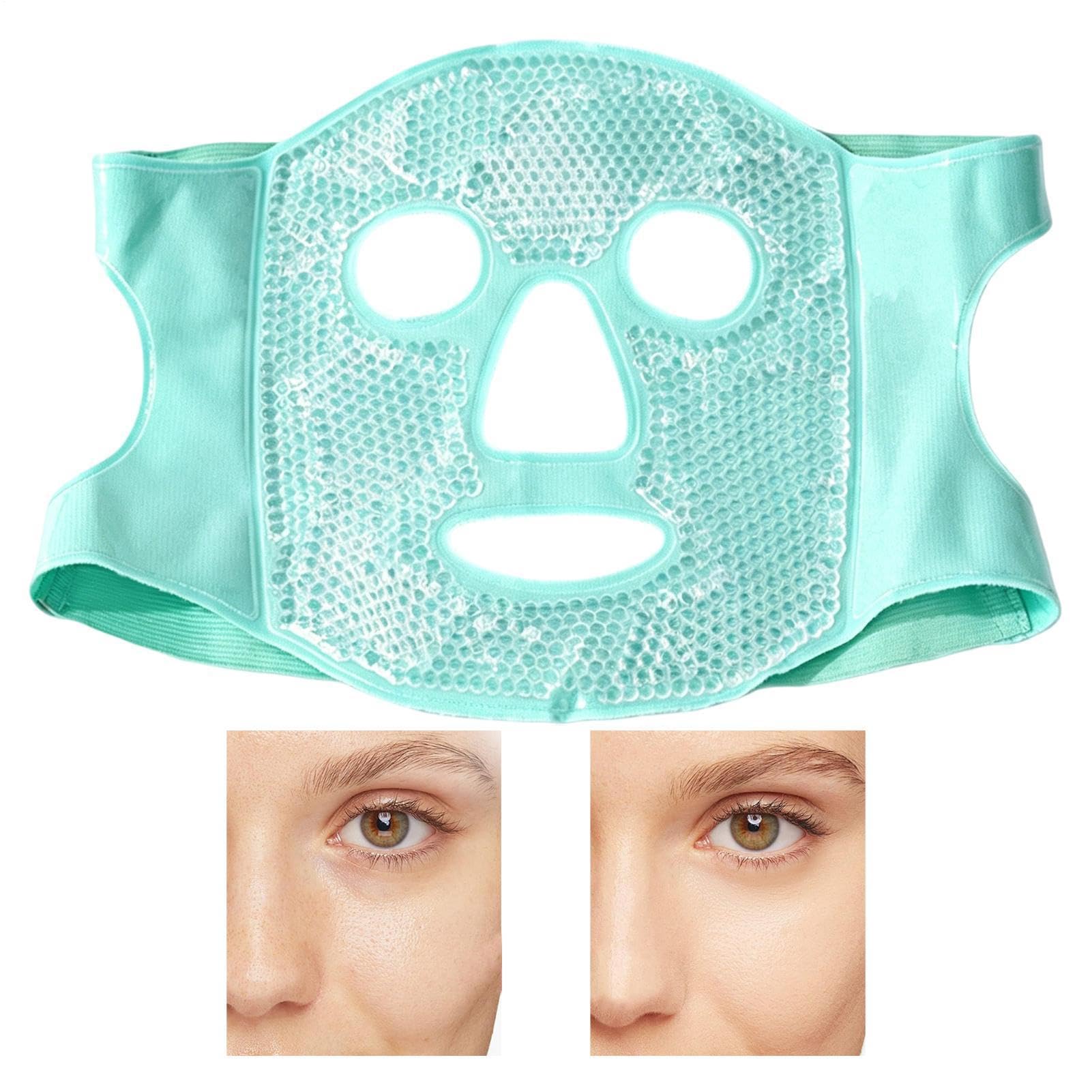 Venda Facial de Hielo Reutilizable en Frío y Caliente | Compresa Fría para Cubrir la Cara Para Mujeres, Hombres, Pacientes, Viajeros, Deportistas, Madres, Hogar, Oficina, Viaje,