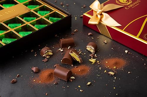 Miniatura 9 de CARIANS - Caja de regalo de chocolate Dubai, caramelo de chocolate Dubai con pistacho y Kataifi, ideal para regalo, aniversario, Navidad, Acción de