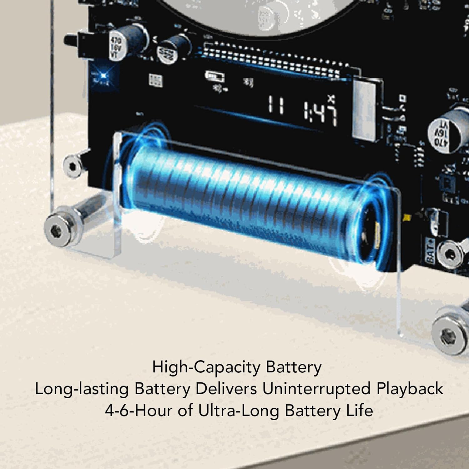 Yoidesu Photo Frame CD Player Retro Wall Mount Design, Desktop CD Player with Bluetooth 5.0, Acrylic Bluetooth HiFi Sound, Removable Battery for Living Room