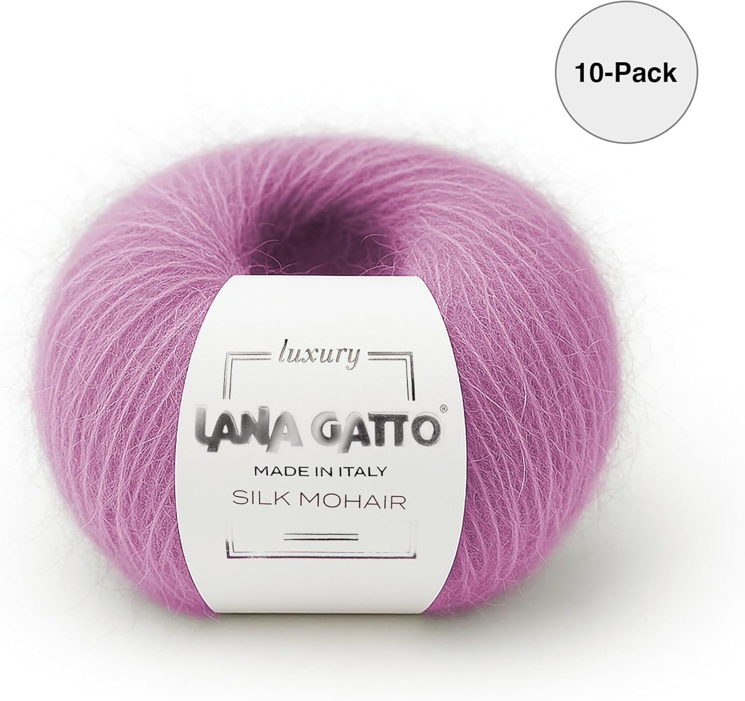 Silk Mohair Luxury Yarns, Premium and Soft Blend for Knitting, Made in Italy(Pink - 30484, 10)