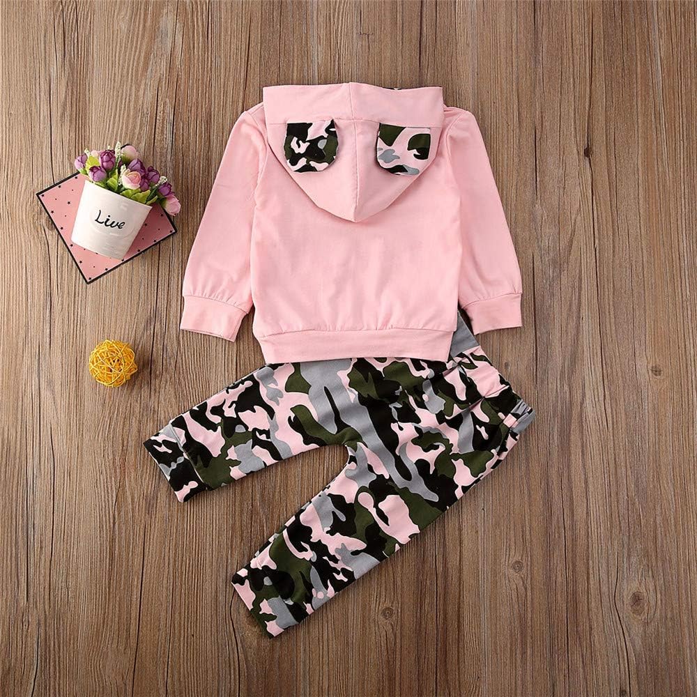FYBITBO 2Pcs Baby Girls Fall Winter Clothes Mamas Bestie Hoodie Sweatshirt Tops & Camo Pants Outfits Clothing Sets - Image 7