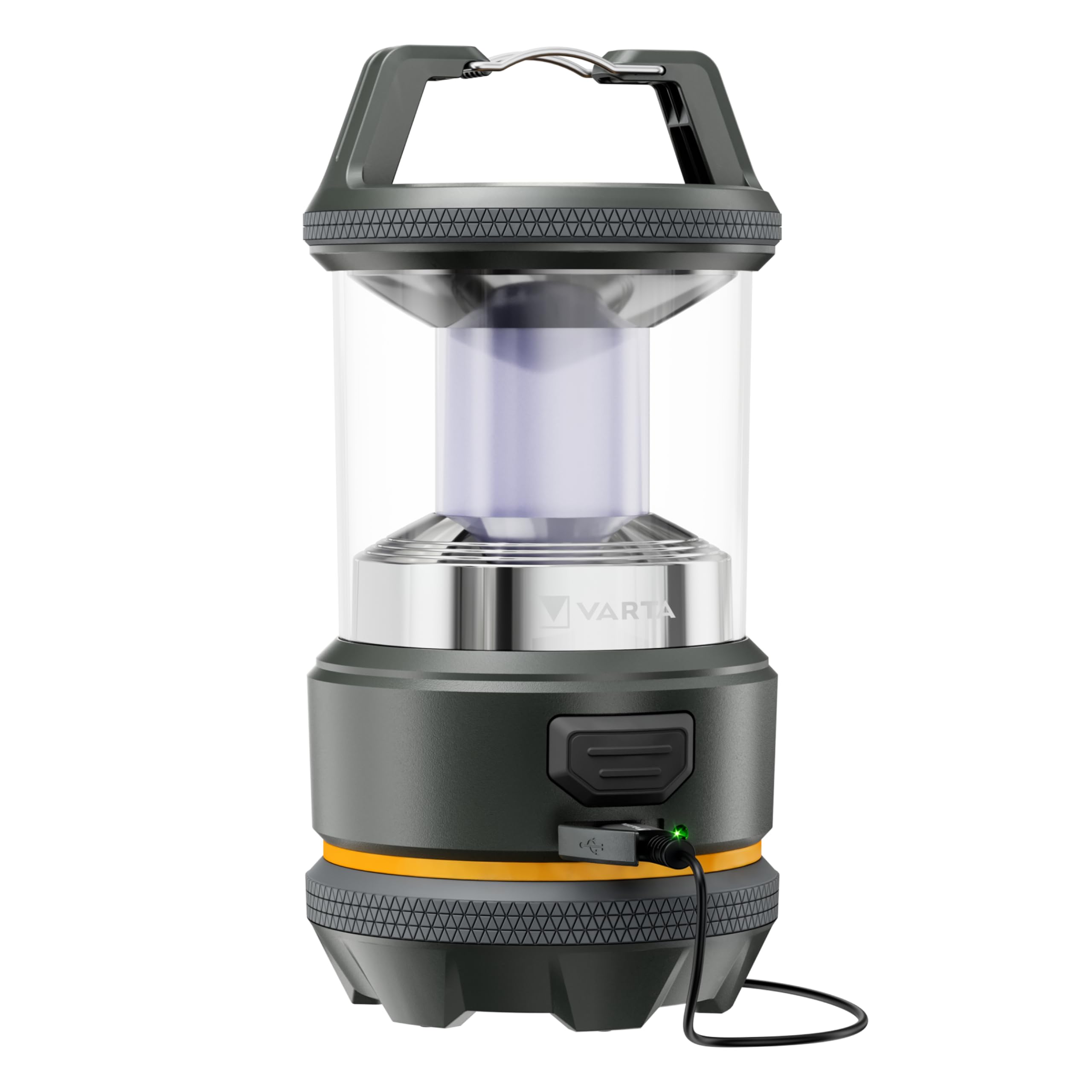 VARTA Outdoor Laterne L20R - wiederaufladbare LED-Laterne mit 420 Lumen, bis zu 44 Stunden Leuchtdauer, IP54 Schutz, USB C, für Camping, Trekking und Notfälle