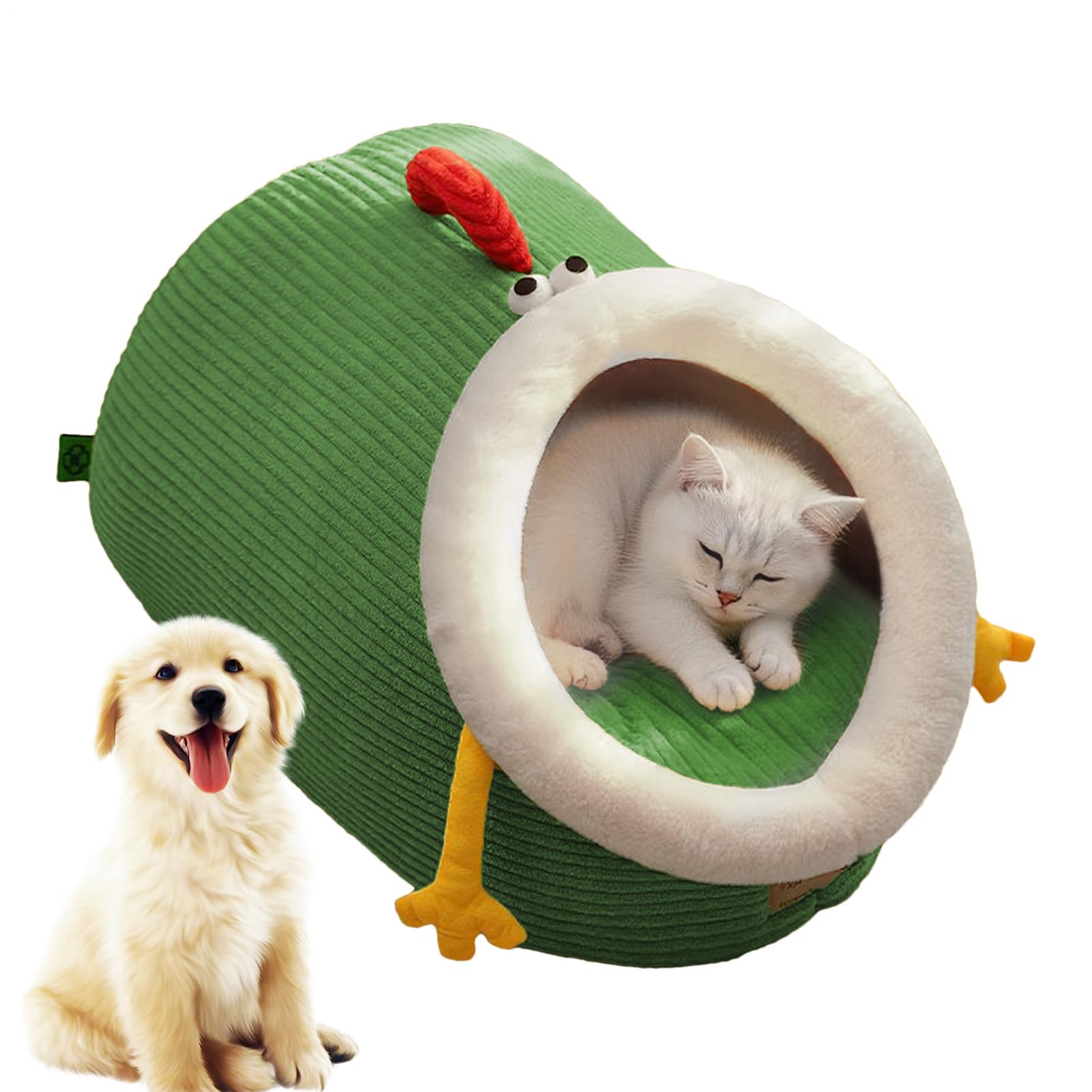 Lit couvert pour chat intérieur avec coussin amovible lavable et nid chaton doux