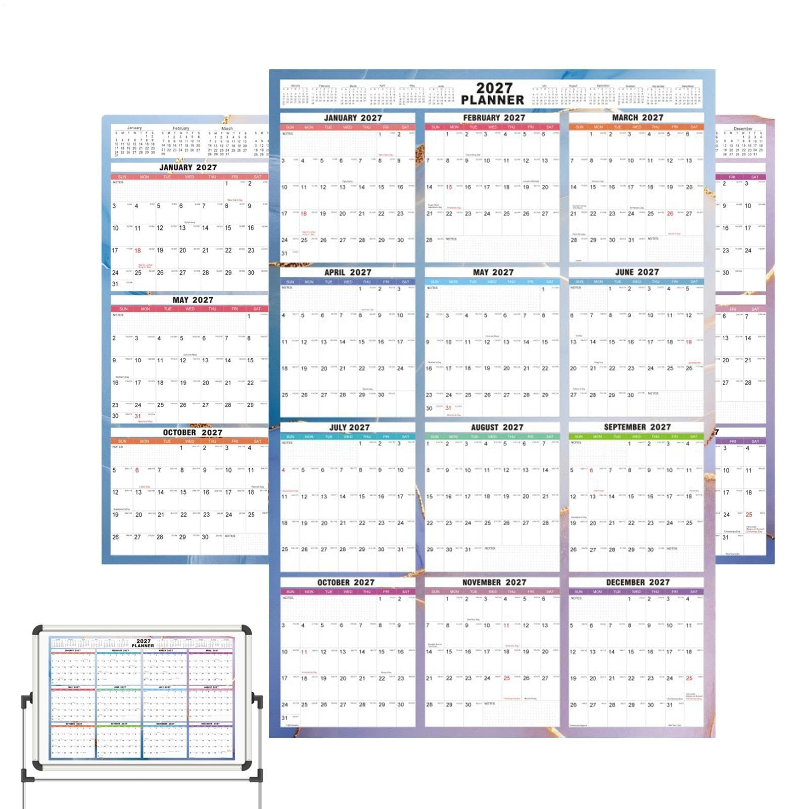 Calendrier mural annuel 12 mois vertical/horizontal