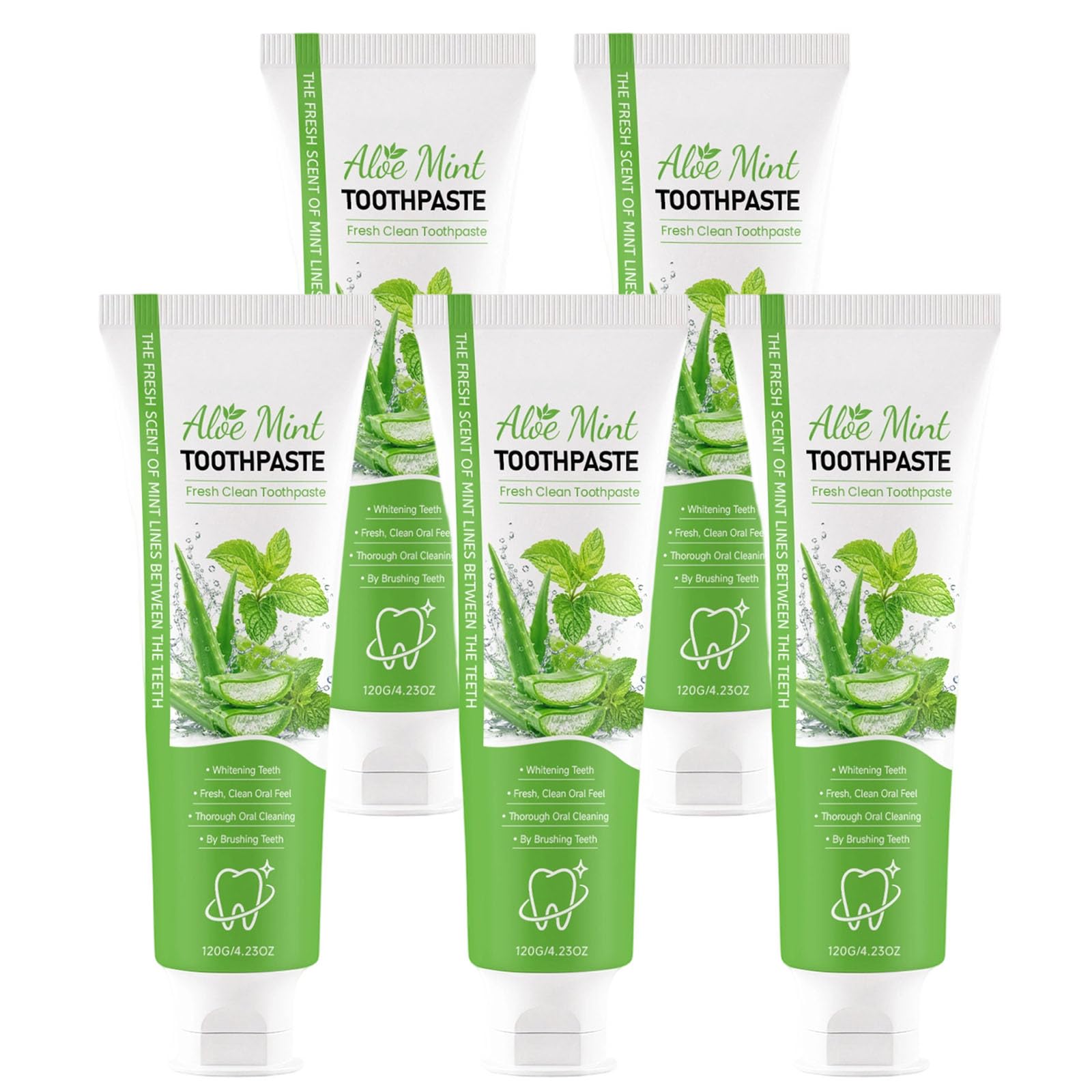 Dentifricio aloe menta sbiancante con nano-idrossiapatite orale (5Pcs)