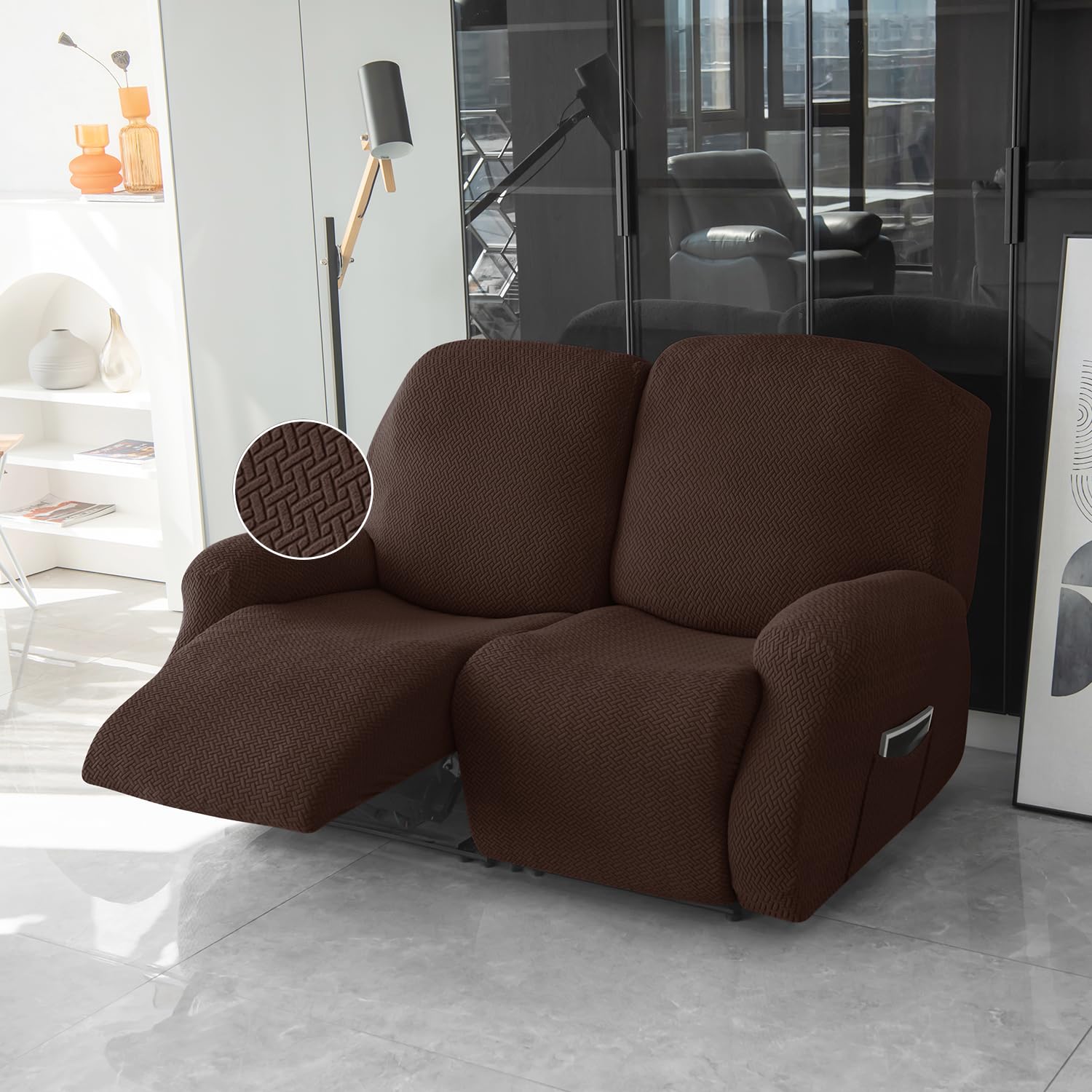 HOKIPO Recliner Cover - 3 Seater Grey -25