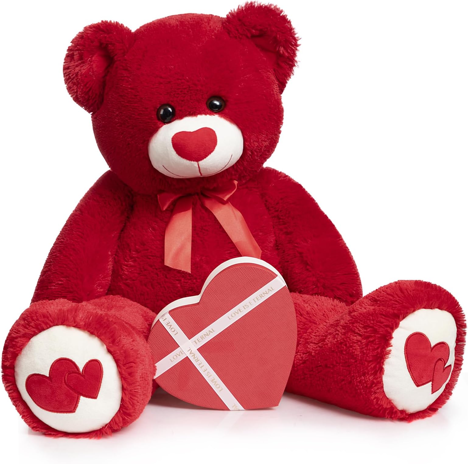 HollyHOME Big Teddy Bear Stuffed Animal with Red Heart for Girlfriend and Kids Valentine's Day 36" Red