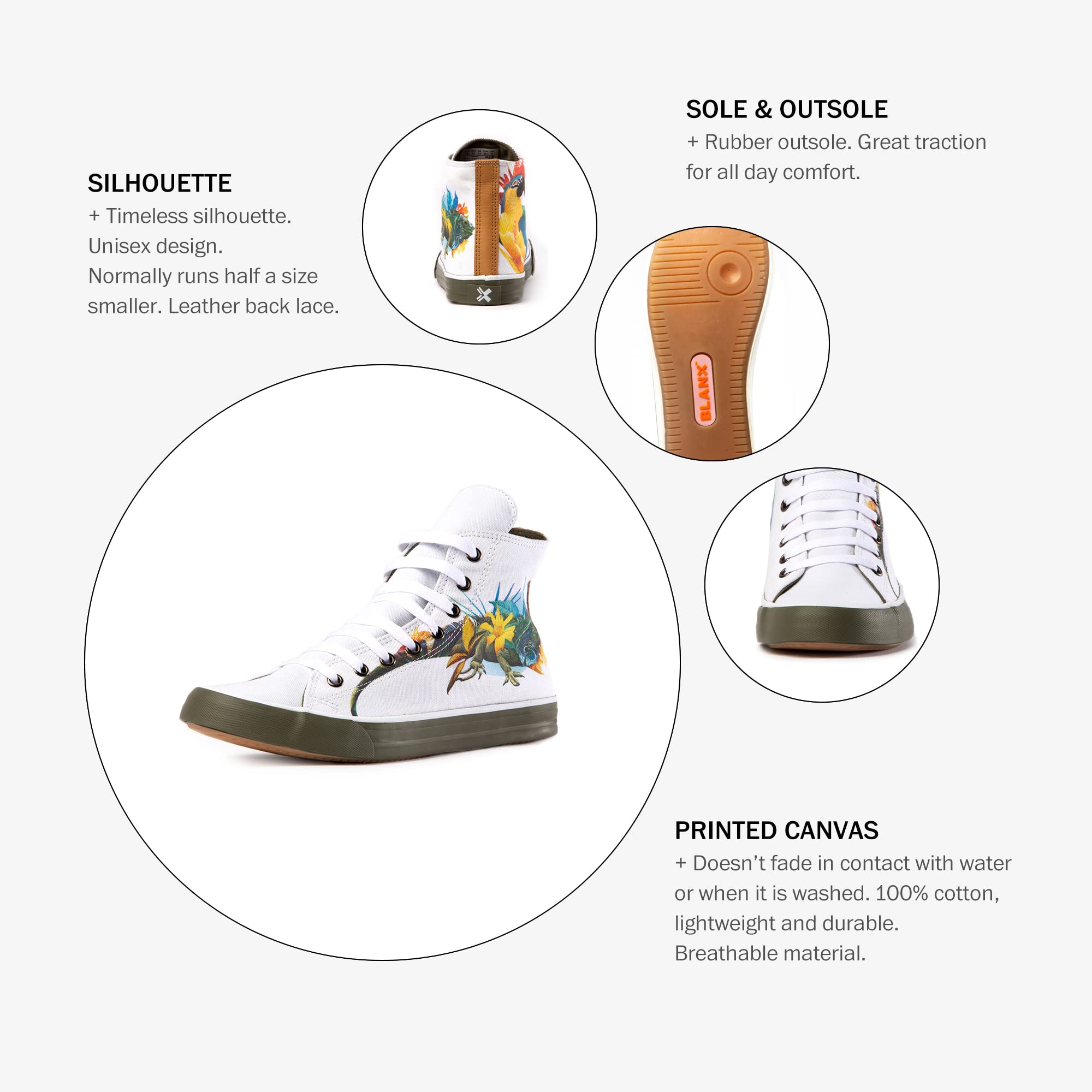 BLANX unisex High-Top Limited-Edition Cotton Casual‎ Canvas Classic Comfortable. BLANX Men main image 2