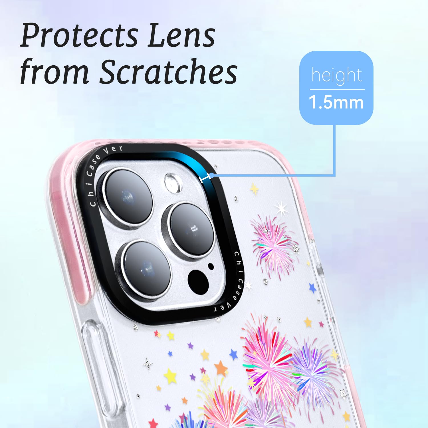 Funda para iPhone 16 Pro, diseño artístico de fuegos artificiales de castillo de ensueño para mujeres, niñas y adolescentes, bonita funda protectora de TPU suave y delgada para iPhone 16