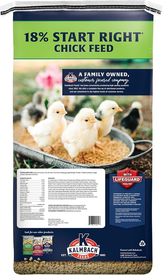 KALMBACH Feeds All Natural 18 Protein Start Right Chick Feed, 50-LB Bag