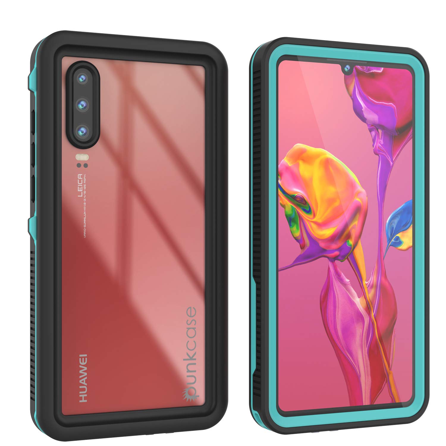 Punkcase Huawei P30 Waterproof Case [StudStar Series] [Slim Fit] [IP68 Certified] [Shockproof] [Dirtproof] [Snowproof] Armor Cover Compatible W/Huawei P30 [Teal]