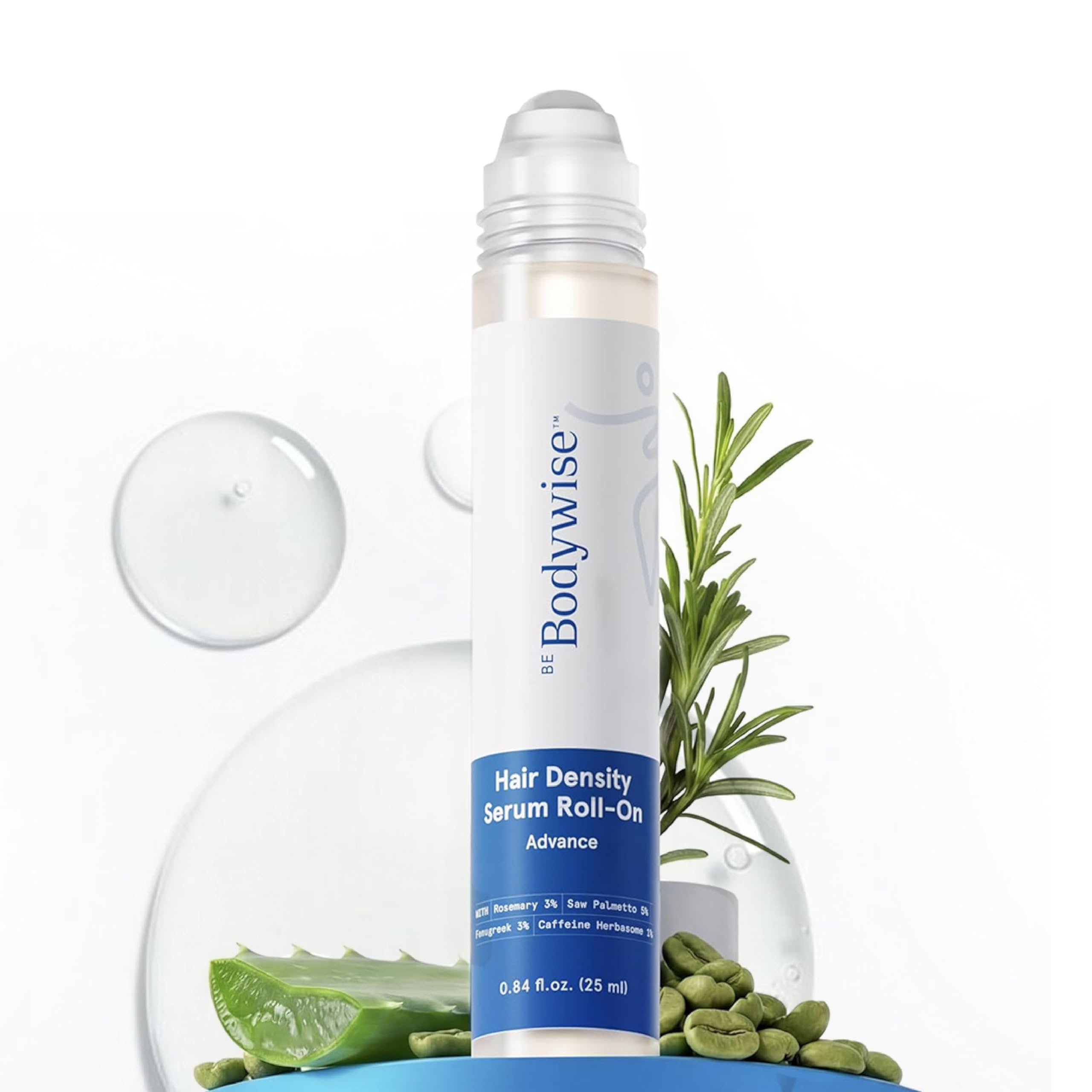 Amazon.com: Be Bodywise Suero para el crecimiento del cabello Roll On - 5%  Saw Palmetto, 3% aceite de romero para el crecimiento del cabello, 3% de  fenogreco, 1% herbasoma de cafeína |