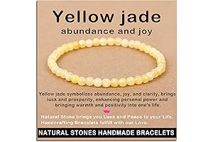 AD Beads 4mm Yellow Jade Stretch Elastic Bracelet for Unisex - Nature's...