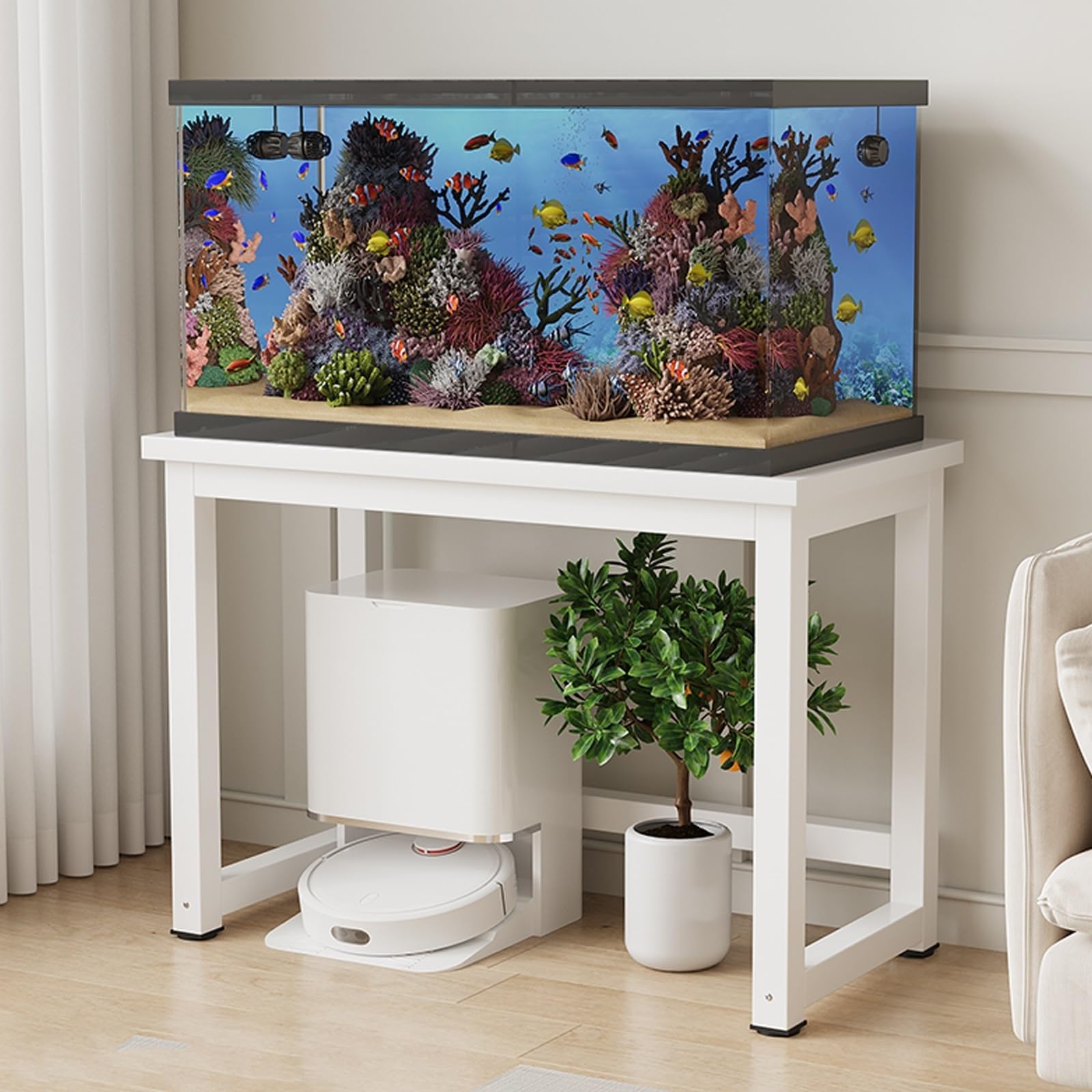 Support d'aquarium robuste en acier émaillé cuit au four haute résistance