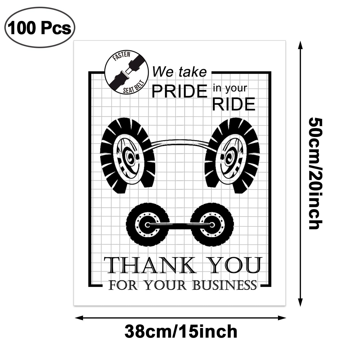 RUENXG 100-Pack Disposable White Paper Car Floor Mats 19x15 Inch Universal Fit Auto Floor Protectors for Car Wash — view 2