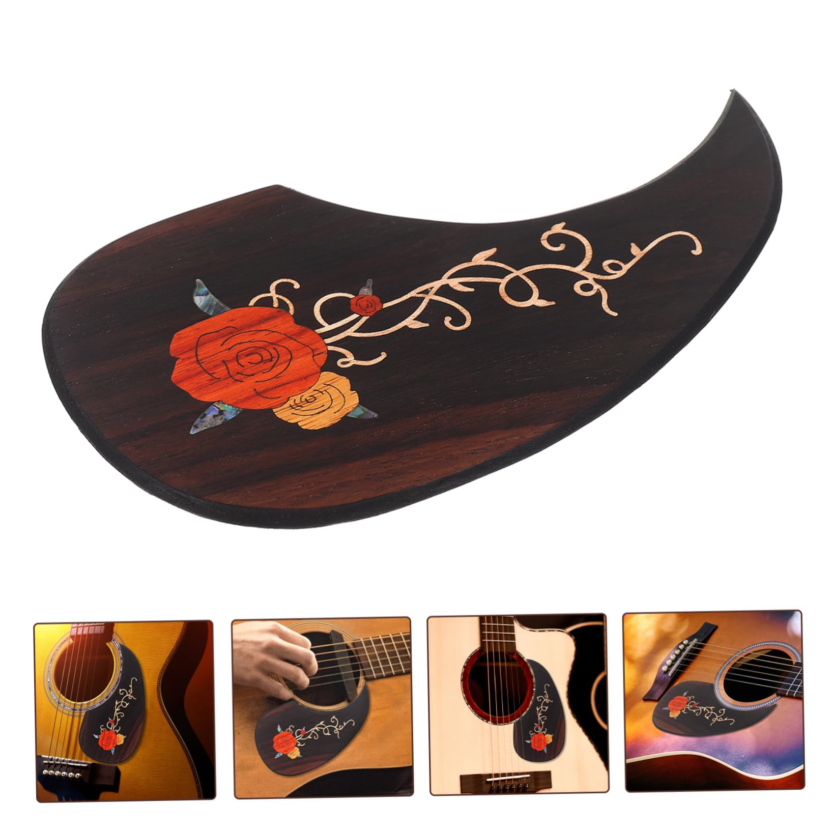 SUPVOX 4 Piezas Golpeador De Guitarra Pastilla De Guitarra Pastillas De Guitarra Púas De Guitarra Para Guitarra Eléctrica Guitarra Electrica Tablero De Guitarra Mosaico Palo De Rosa
