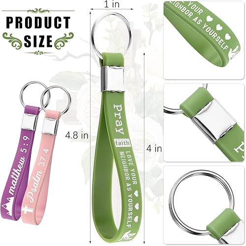 Miniatura 2 de Sureio Llaveros bíblicos cristianos para el día del padre con escritura, inspiradores, religiosos, versículos, regalo de iglesia