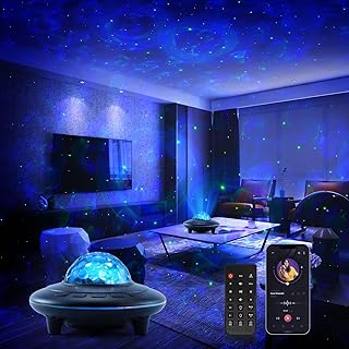 Star Project, Bubble Nebula Projector, UFO Projector, Night Light with Remote Control & Bluetooth Speaker for Kids Room, Party, Living Room and Outdoor Decor (Bubble Nebula Effect)