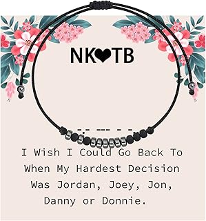 Boy Band Fans Gift My Hardest Decision Was Jordan Joey Jon Danny or Donnie Secret Message Morse Code Bracelet