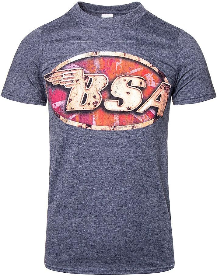 Official T Shirt BSA British Motorbike Grey ~ Classic LOGO Vintage Motorcycle