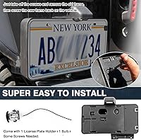 Vista 6 de Marco de soporte de matrícula con lámpara compatible con Jeep Wrangler JK 2007-2018 Soporte de montaje de placas traseras para Jeep Wrangler JK