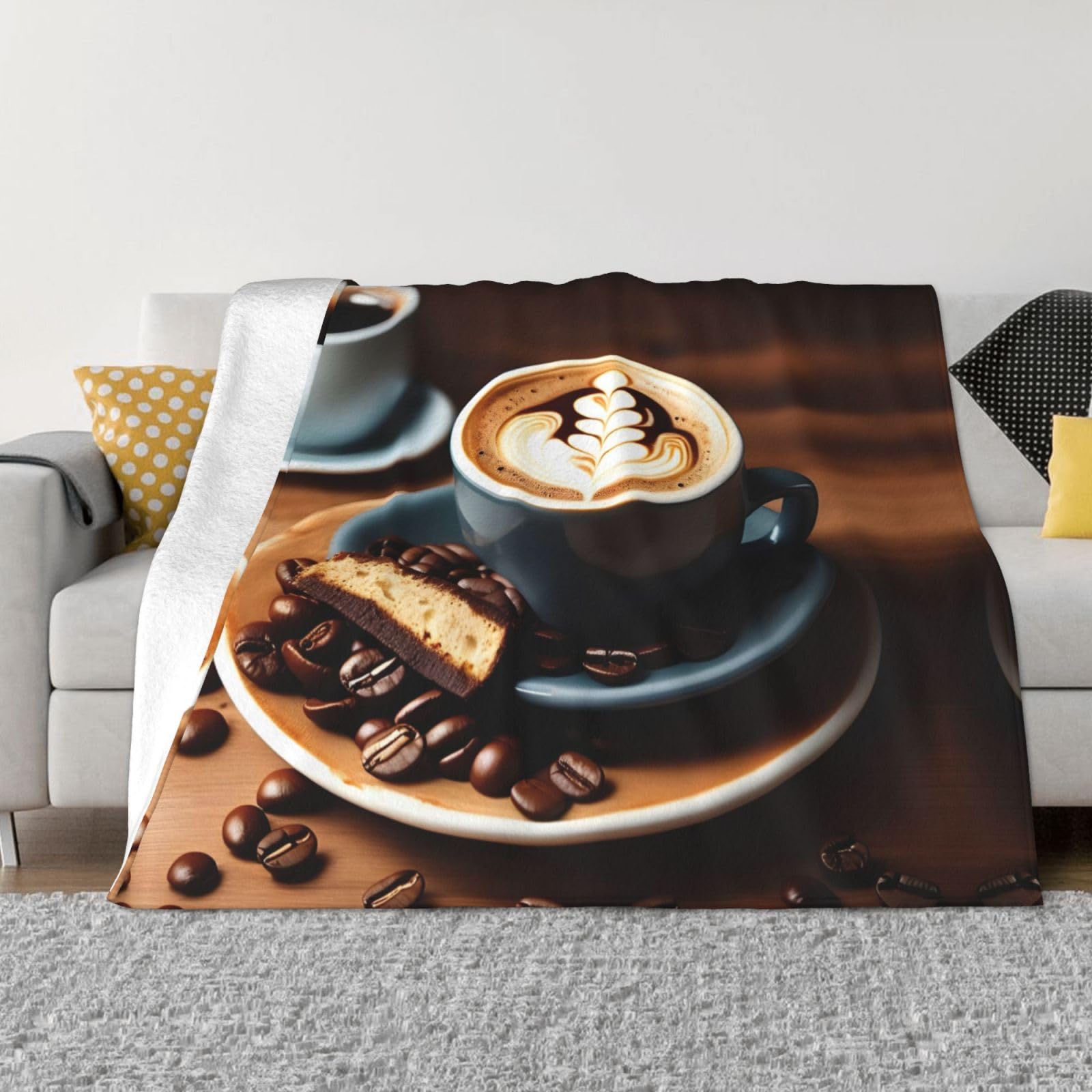 Couverture polaire café idéale pour vos moments de détente sur le canapé en hiver