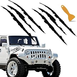 Claw Marks Car Sticker - Universal Headlight and Bumper Stripe Decal, Monster Scratch Graphics, Waterproof