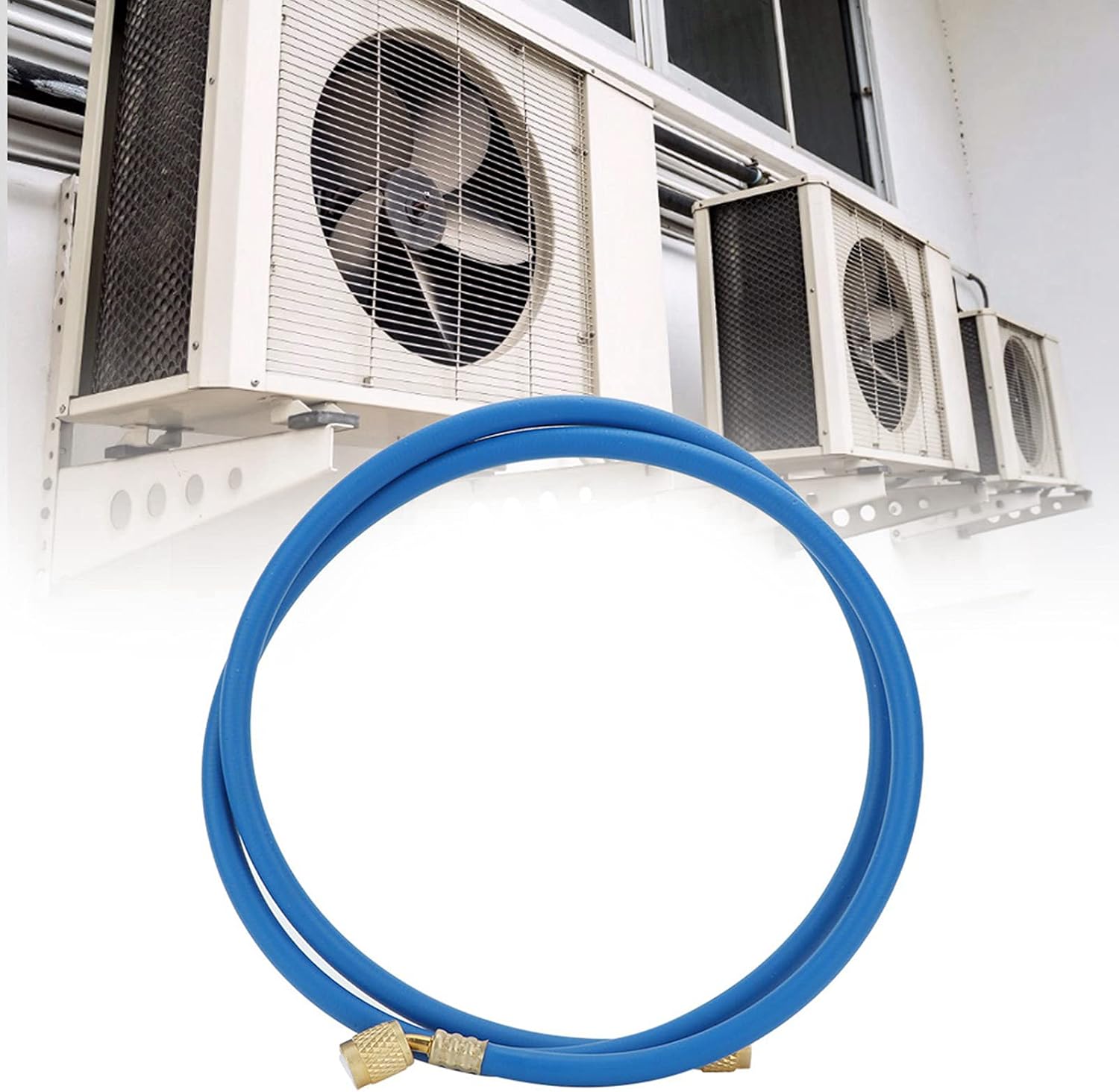 Refrigerant Charging Hose Air Conditioner Pipe High Pressure reliable Durable Fluoride Adding Tube for Air Conditioning Repair R410a Refrigerant 1/4 x 1/4 Connector 800PSI (Double-English 1.5 meters,