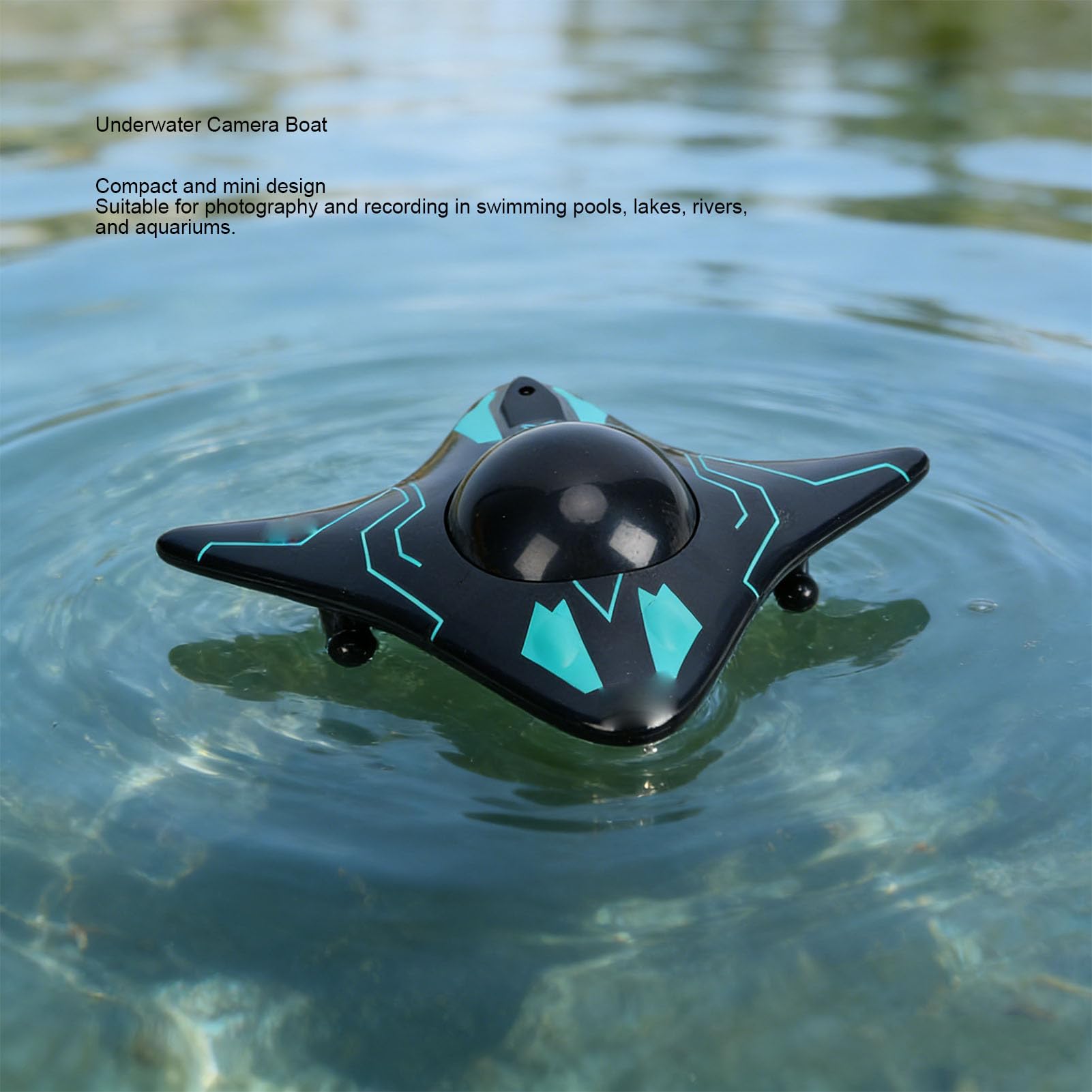 RC con Cámara, Dron Submarino Compacto WiFi para Transmisión de Vídeo en Vivo, Grabación Dual de Fotos y Vídeos HD, Control Remoto de 15 M, Tiempo de Ejecución de 15 Minutos,