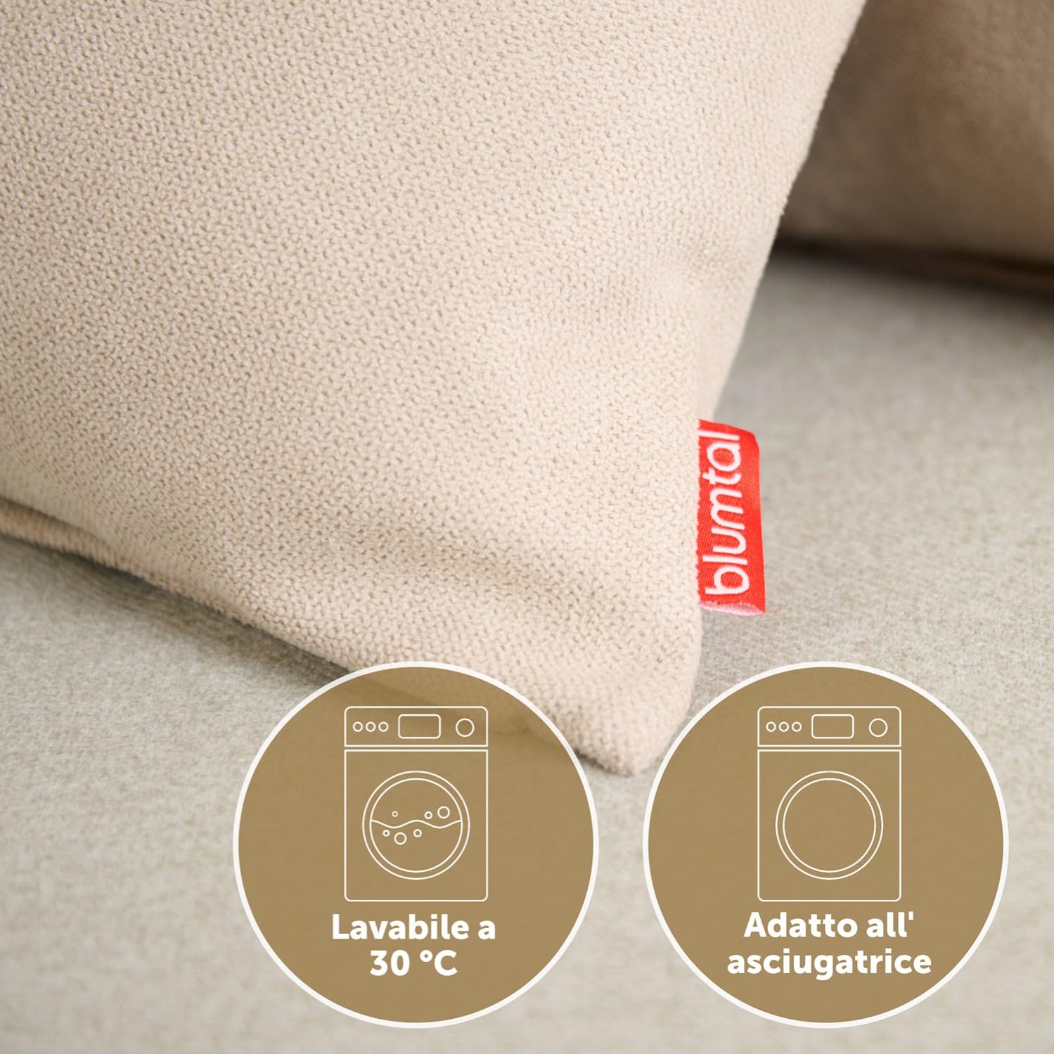 Blumtal Federe Cuscini Divano in Ciniglia, Copricuscini Divano, Federe Cuscino Divano, 2 Pezzi, 45 x 45cm, Taupe