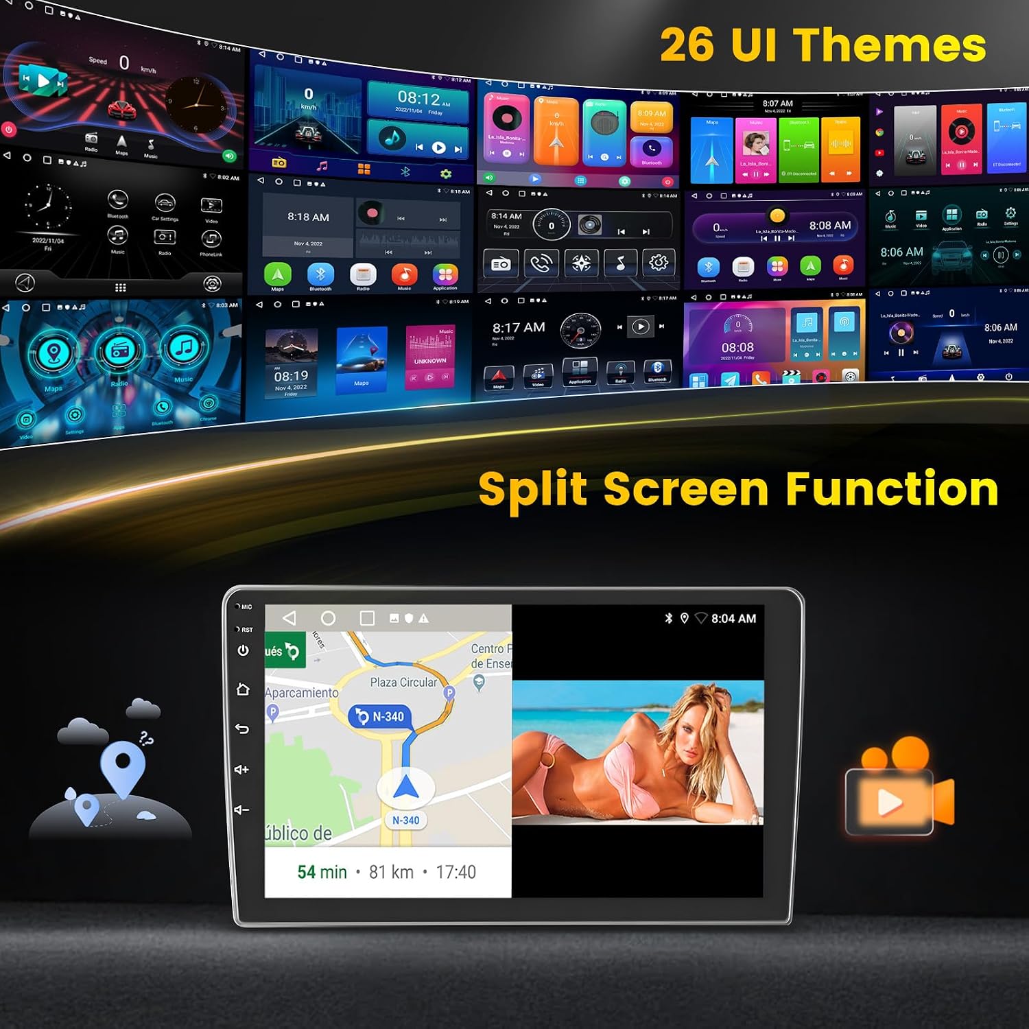 Android 15 Car Stereo for Subaru Forester Impreza 2008 2009 2010 2011 2012, Hikity 9'' Touch Screen Radio Wireless CarPlay Android Auto GPS Mirror Link/5G WiFi/Bluetooth FM/EQ/RDS Backup Camera Mic