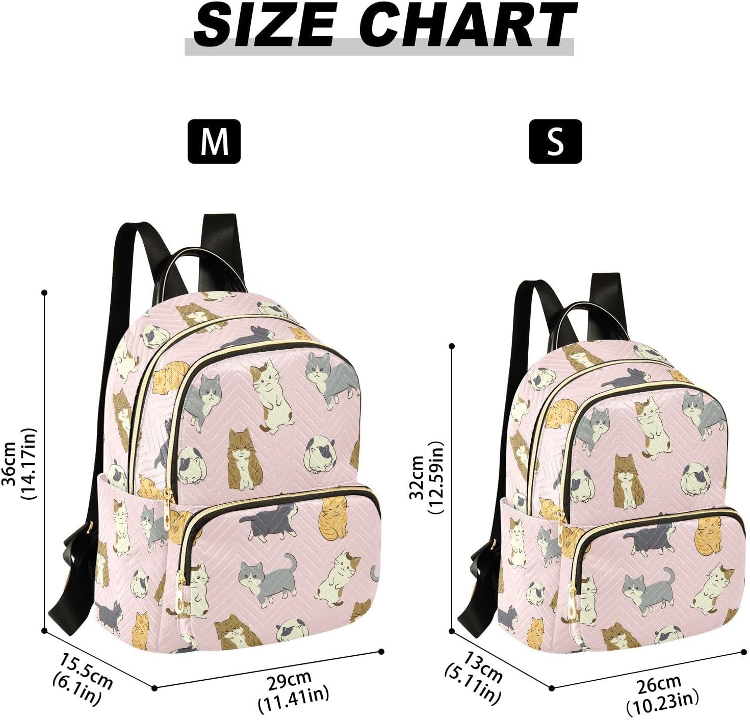 Cute Cat Quilted Backpack Purse for Women Fashion Small Backpack Shoulder Bag Travel Casual Daypack S