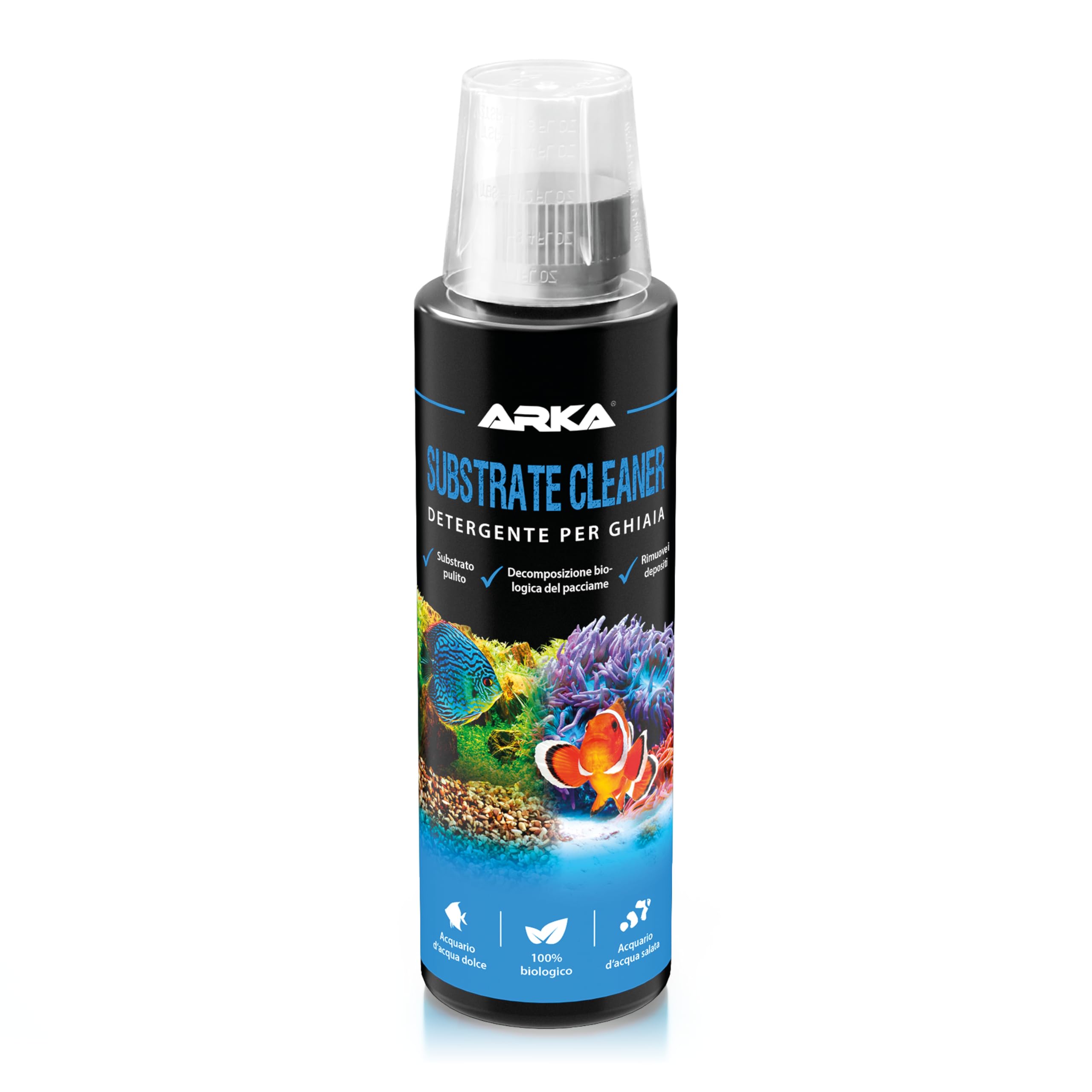 Pulitore fondo acquario 236 ml – MICROBE-LIFT Substrate Cleaner – pulizia biologica con batteri attivi – rimuove fanghi e detriti – per vasche medie – senza sifone né cambi filtro – ARKA