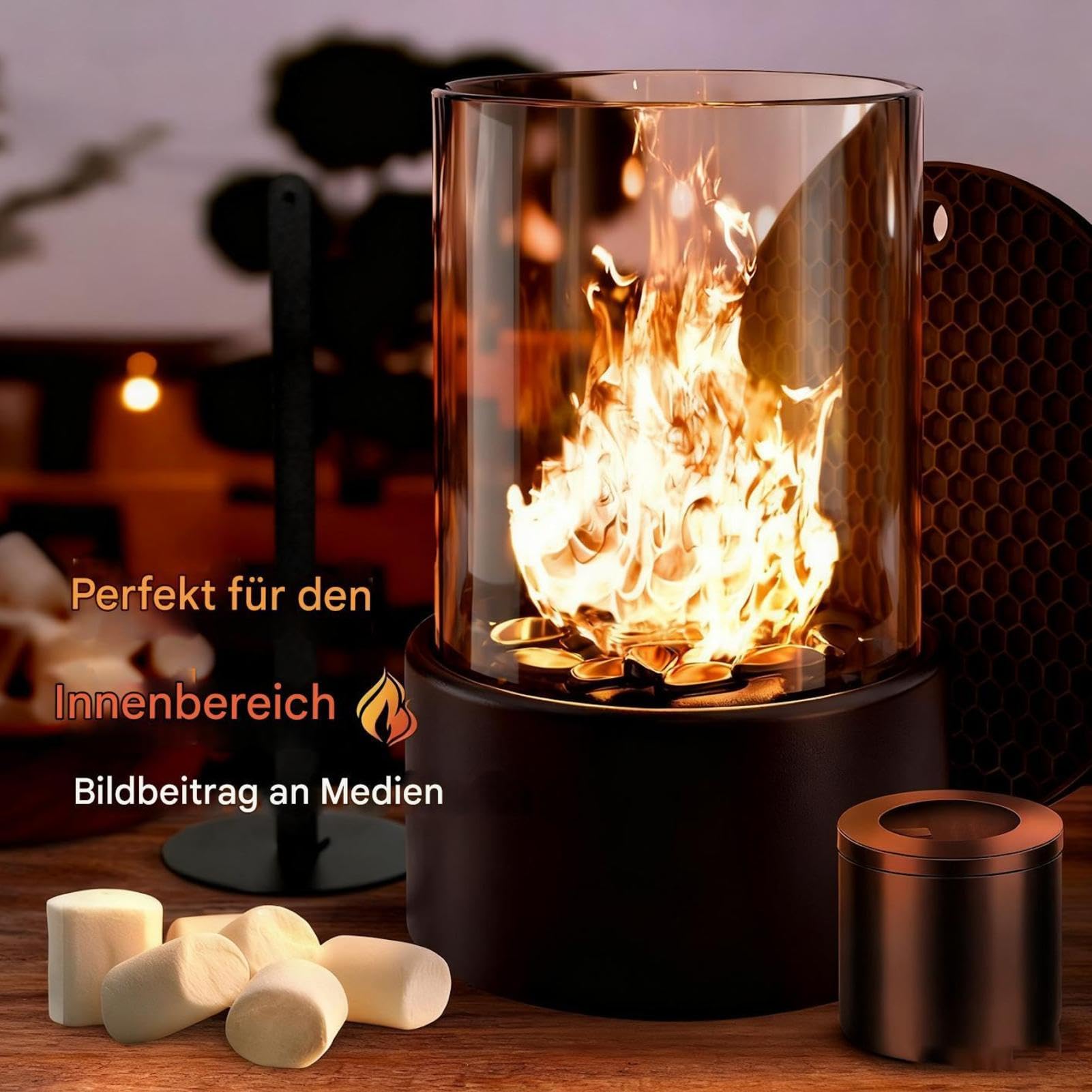 Indoor Fire Pit Tabletop 27x16cm Decorative Safe Stove Portable for Desktop Living Room
